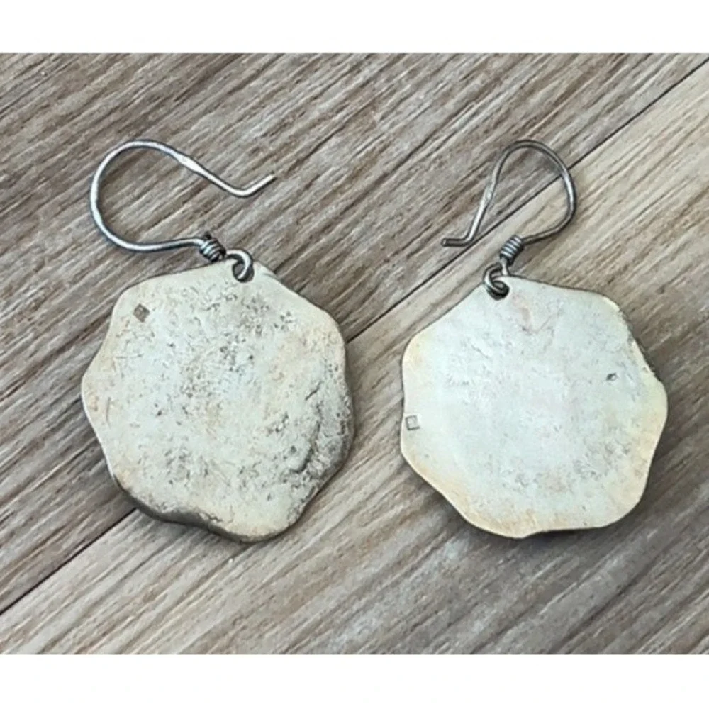 Handmade Sterling Dreamcatcher style turquoise earrings - made‎ in Egypt